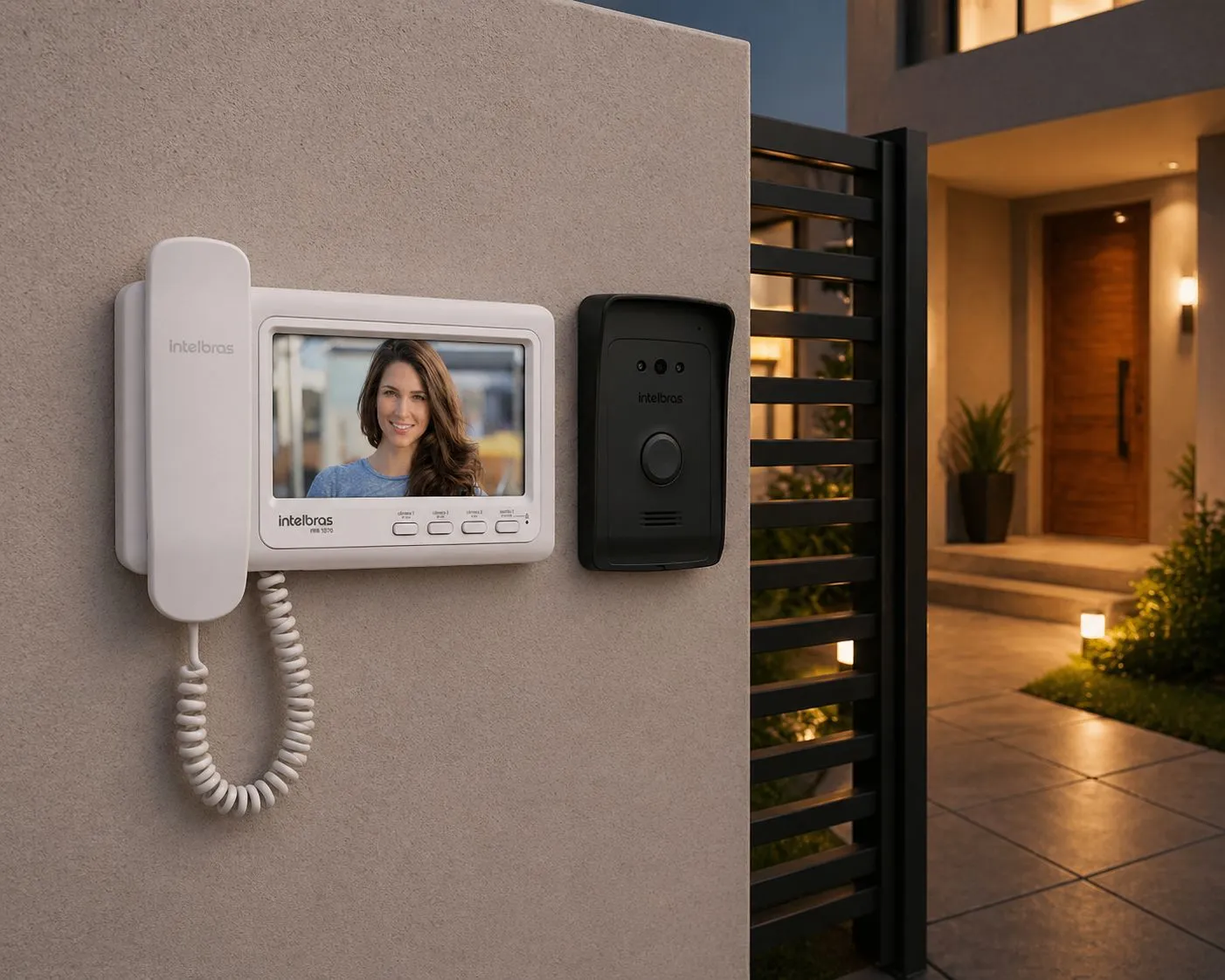 Vídeo porteiro residencial com fio Intelbras instalado com monitor interno em São Paulo - Rei da Cerca Elétrica.